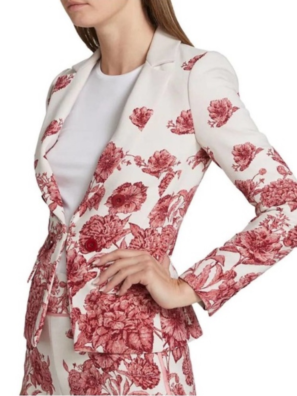 Alice & Olivia Mya Floral Jacquard Blazer - Picture 4 of 8